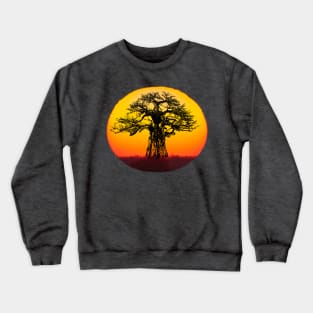 Baobab Tree at Sunset for Africa Fans Crewneck Sweatshirt